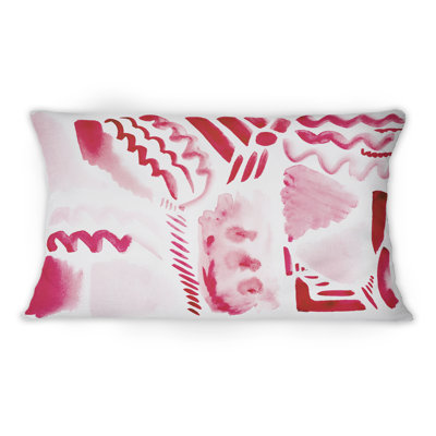 Coussin décoratif rétro imprimé orange et rouge II II 12 po x 20 po