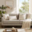 Housse de coussin décorative brodée en mélange de lin et coton