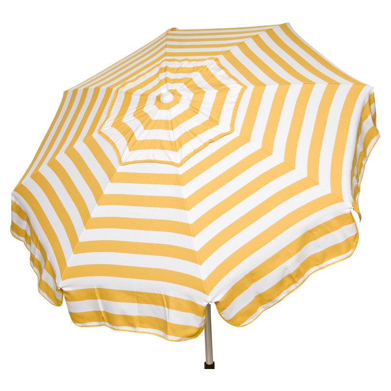 Parasol de plage italien 6 pi, Jaune / blanc