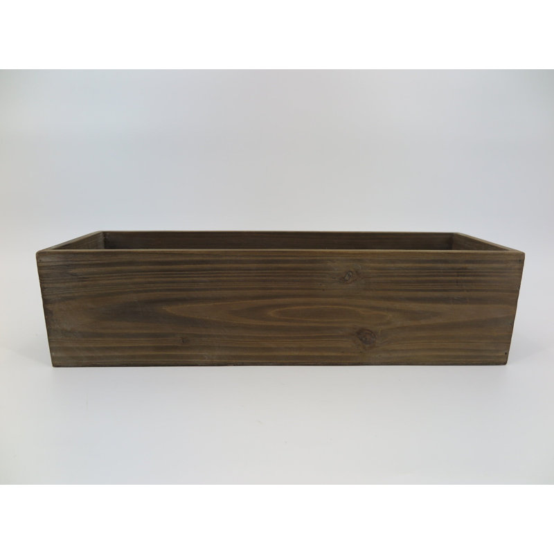 Jardinière rectangulaire en bois, H 3,7 po x l 4,5 po x P 15 po