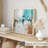 Abstract Teal Symphony Transitional Unframed Art Print-928964097