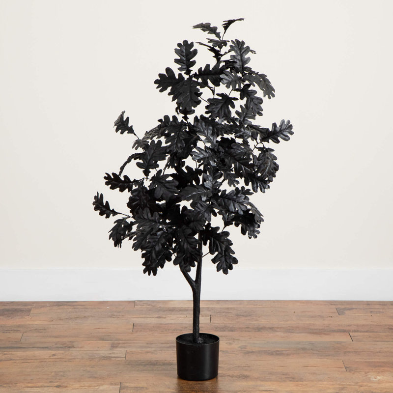 4Ft. Artificial Halloween Black Oak Tree