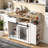 Modern Mobile Kitchen Island With A Drawer, A Cabinet With Sliding Doors, An Open Shelf, And Side Shelves And Drop Leaf