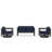 Rugiatu 3 Piece Loveseat Set With Swivel-2041462982-2041462993