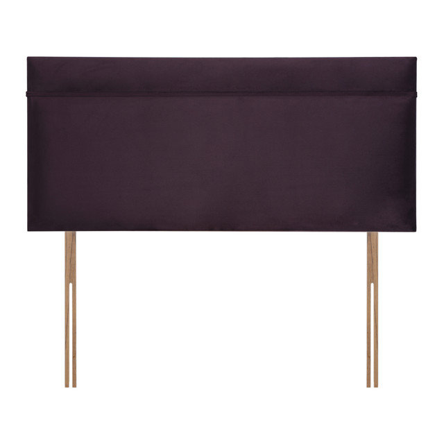 Arturo Upholstered Panel Headboard, Small Double (4'), Plush Plum, Velvet
