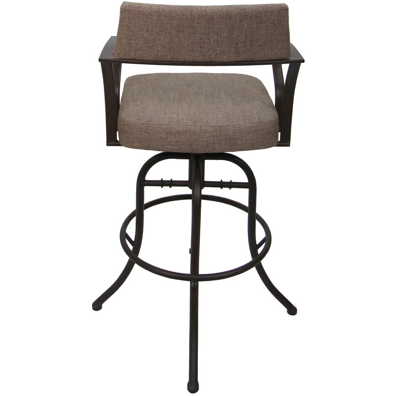 Tabouret de comptoir pivotant 26 po Chiyomi, Mélange de polyester - siège beige / structure b