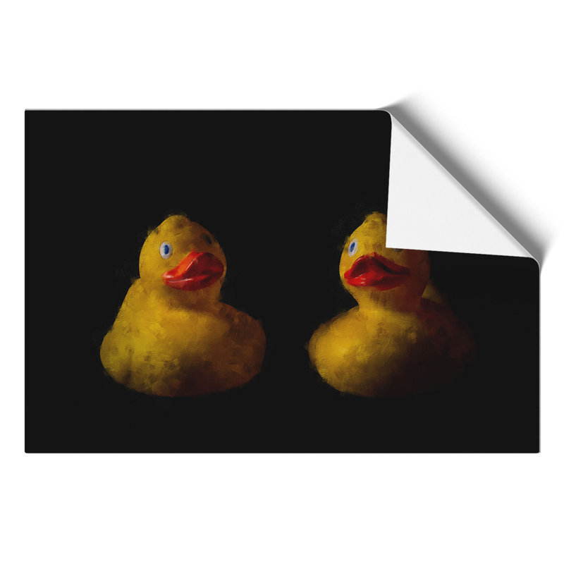 Yellow Rubber Ducks Painting - Frameless Print, 30cm H x 42cm W x 0.1cm D