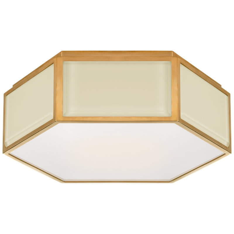 kate spade new york Bradford Small Hexagonal Flush Mount, Cream/Soft Brass