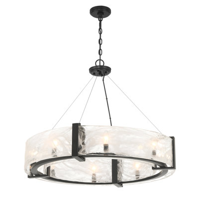 Cloud Break 8 - Light Steel Chandelier