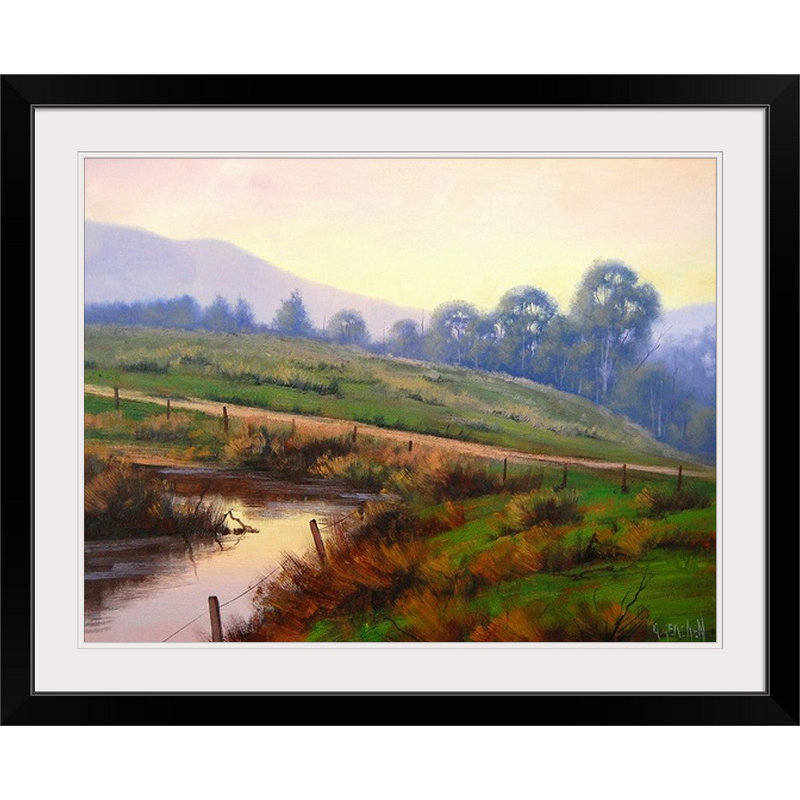 « d’après-midi », reproduction d’art Graham Gercken, Cadre noir, H 35 po x l 44 po x P 1 po