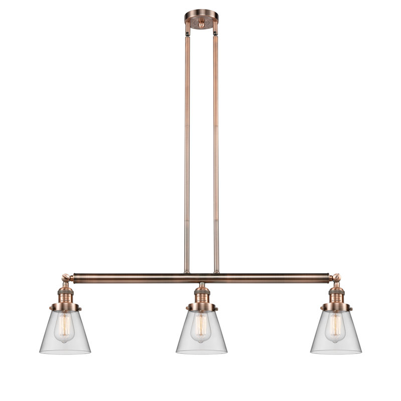 Montano 3 - Light Kitchen Island Pendant, No Bulb Included, Seedy, Antique Copper