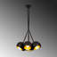 Lustre industriel moderne, noir et or, 17,7 de diamètre x 42,5 de hauteur | 7 x douilles E27 (40 W maximum) | Hauteur réglable, corps en métal, indice de protection IP20 | Parfait pour les décors scandinaves et contemporains, design élégant-1633194694-1665021163