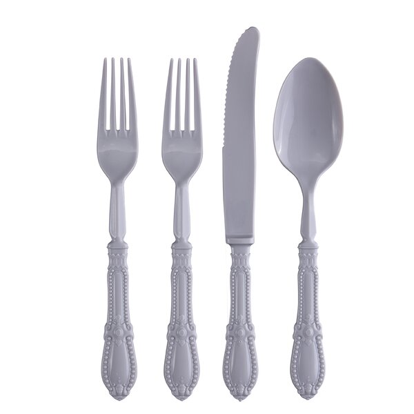 Stock Your Home 160 Piece Plastic Silverware Set Includes: 80 Forks, 4