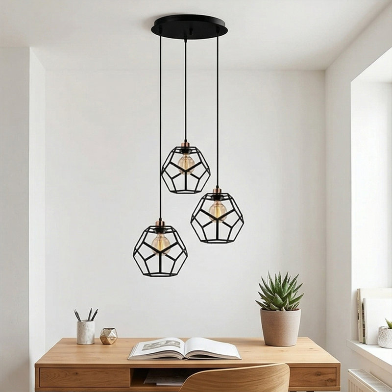 Luminaire suspendu cage 3 lumières Larkin