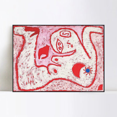 Impression giclée sur toile encadrée « Une femme pour les dieux » de Paul Klee, décoration murale pour salon, maison ou bureau (cadre noir fin, 76 x 102 cm)