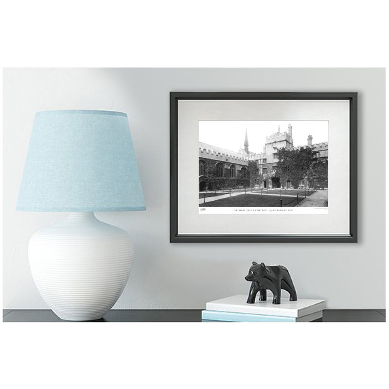 Oxford, Jesus College, Quadrangle 1902 1 Piece Single Picture Frame Wall Art, 60cm H x 80cm W x 2.3cm D
