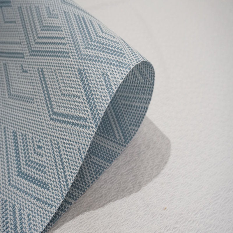 Jamarre Vinyl Geometric Rectangle Placemat, Blue