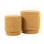 Tissu en jaune avec esthétique moderne, couvercles amovibles pour la fonction de rangement, rembourrage en mousse pour une expérience confortable, deux repose-pieds, aucun assemblage requis, capacité de 250 lb, utilisation à l'intérieur, largeur de 14,33 po