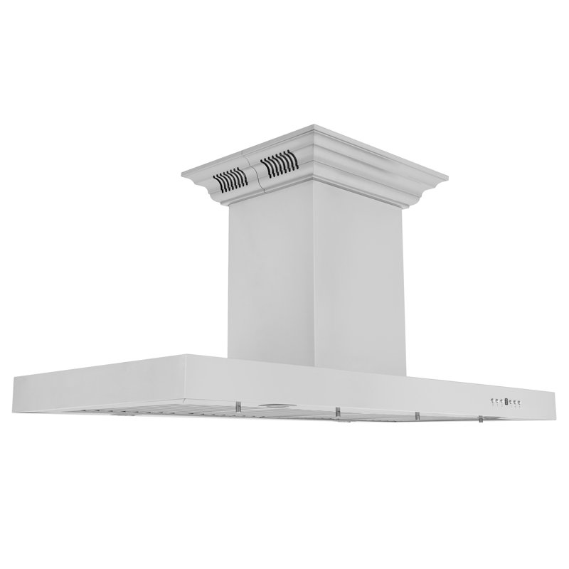 48" 400 CFM Ducted Island Range Hood in Stainless Steel, 42"
