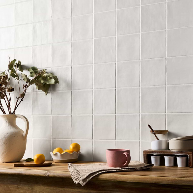 Paula Purroy Talia 5.11 In. X 5.11 In. Matte Ceramic Wall Tile (6.02 Sq. Ft. / Case), White