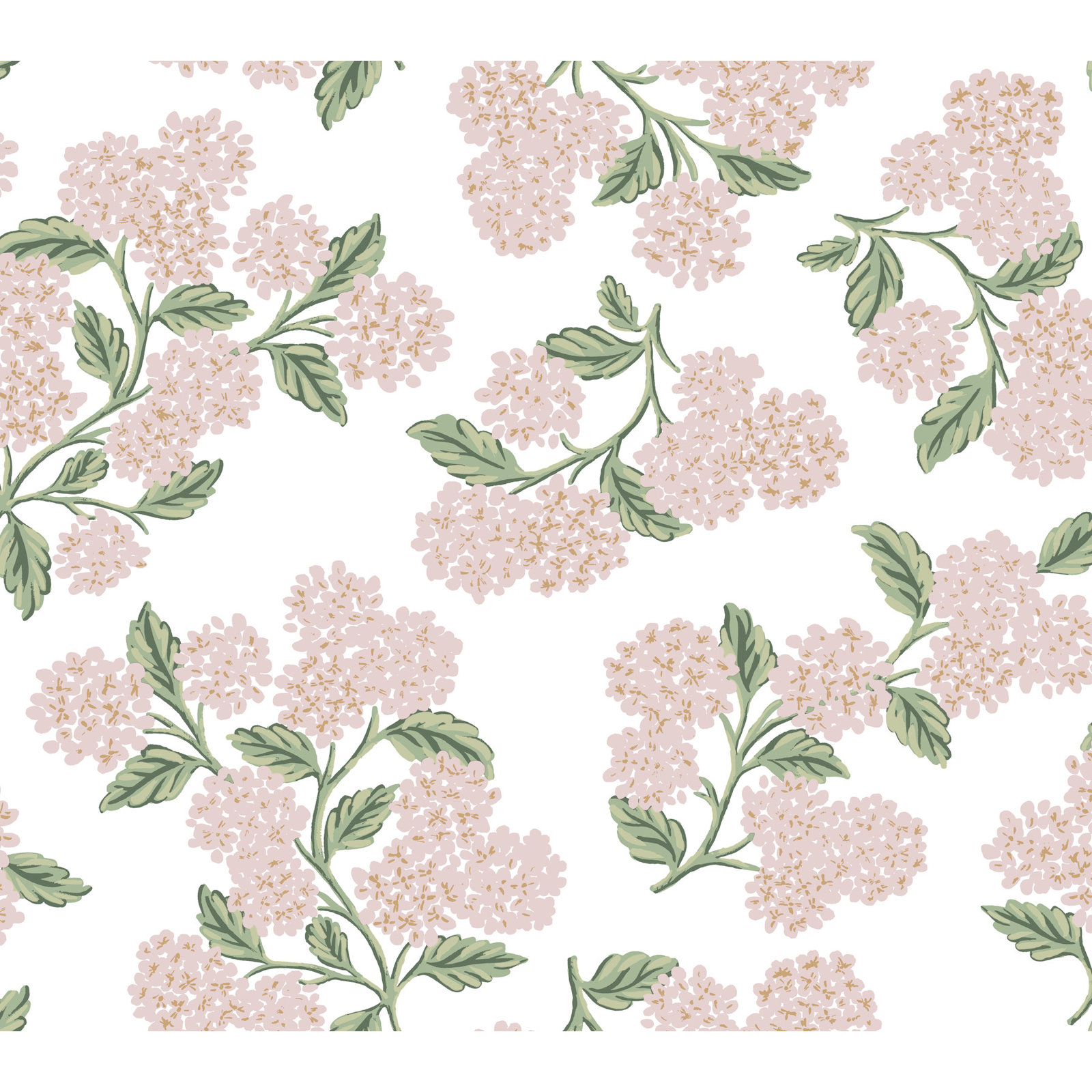 Hydrangea White Peel and Stick Wallpaper, Pink