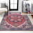 Aailiyah Ornate Large Medallion Machine-Washable Red/Navy Rug-441439139