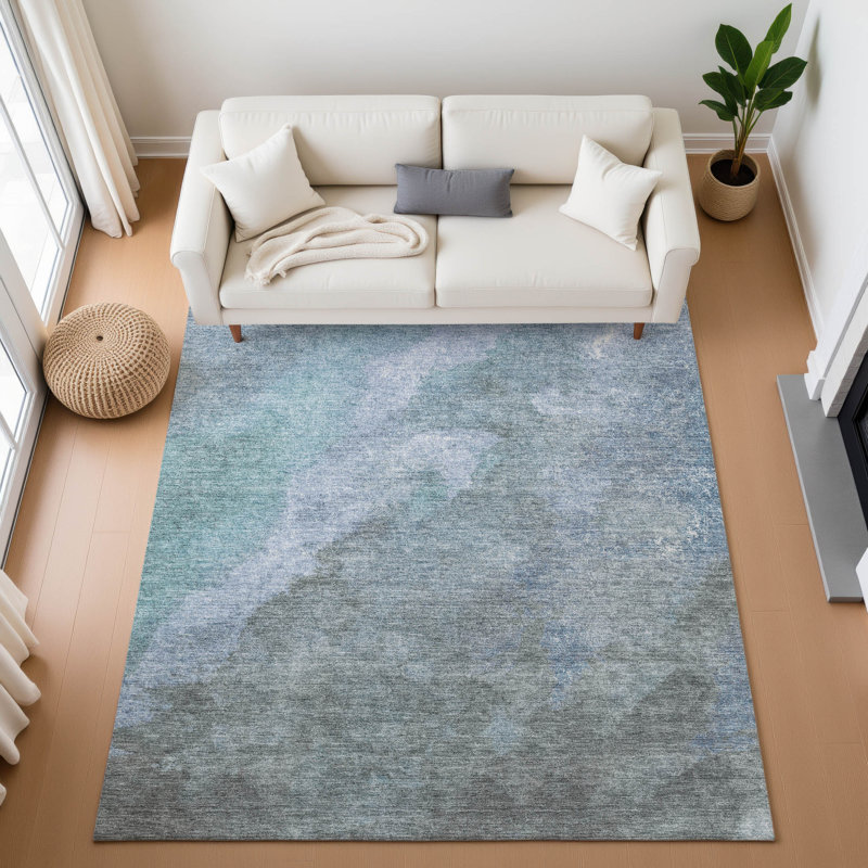 Premium Machine Washable Pirtle AMF1983 Abstract Rug, Rectangle 8' x 10'