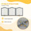 Freestanding Pet Gate Barrier 3 Pannel with Support Feet Light Grey