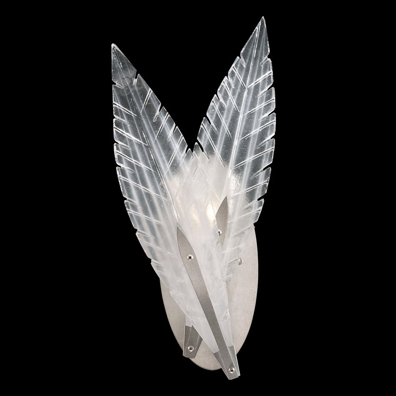 Applique murale à bras 16 po Plume, Feuille d'argent
