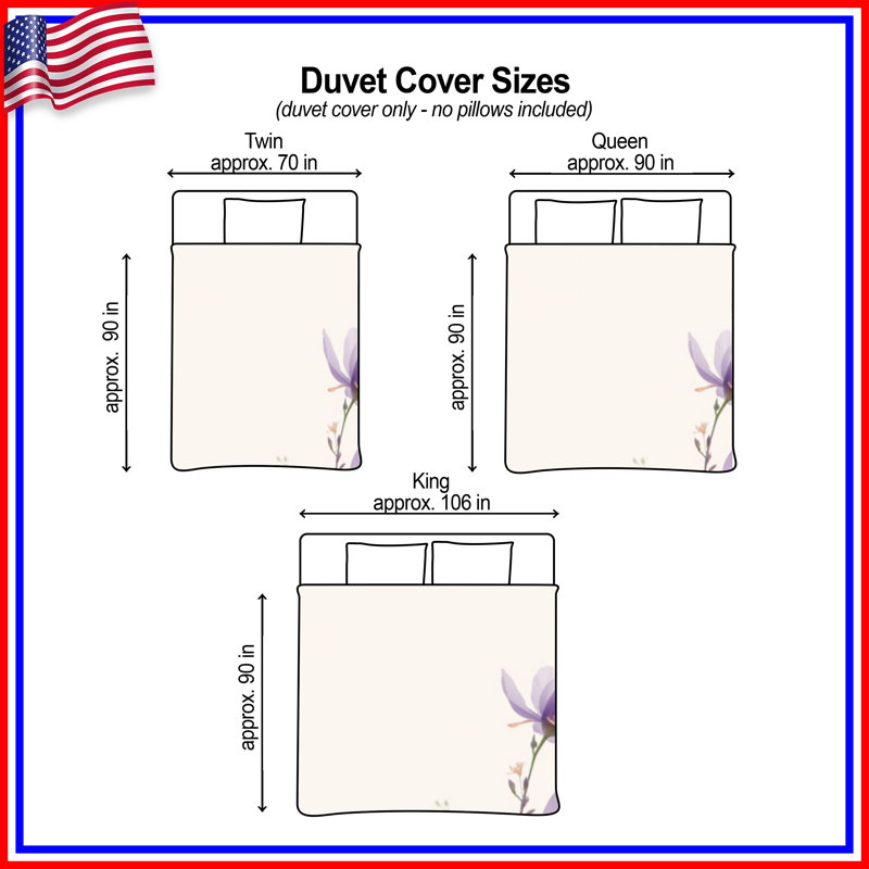 Purple Wildflowers Soft Duvet Covers, Twin