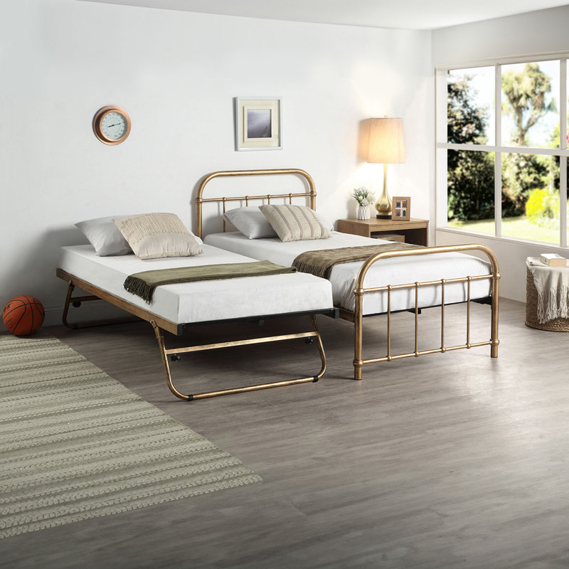 UK Single - DE 90 X 190 Cm Metal Bed, Brass