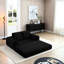 Lit convertible Corduroy 21 avec 2 coussins, conception modulaire, lit escamotable, noir, confort semblable à un nuage, cadre, aucun assemblage requis pour le salon futon moderne, fonctionnel, siège mi-moelleux,