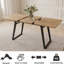 Extendable Dining Table Set of 6, 130 x 170cm Oak Finish MDF Rectangular Top, 6 Corduroy Chair, Modern Contemporary Style for Dining Room and Kitchen