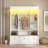 Elegant Hall Tree With App Controlled Led Light, 9 Hooks, Storage Bench, 3 Large Cabinets And Open Shelves-1668202928