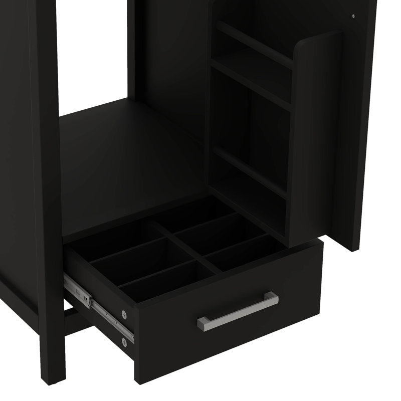 Meuble-lavabo moderne avec lavabo en céramique, Noir