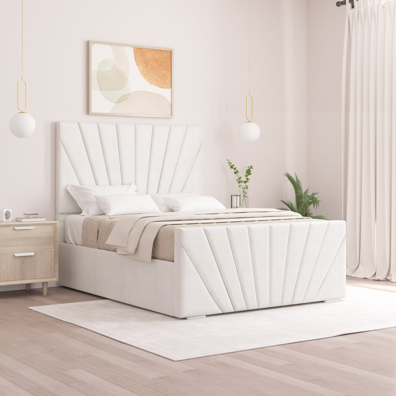 Aayanah Upholstered Bed, Super King (6'), White