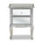 Michyla Leonie Modern Transitional French Brushed Wood and Mirrored Glass 2-Drawer End Table