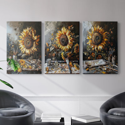 Floral Study Series CLXVII - Ensemble de toiles tendues avec châssis Premium - Prêt à être accroché