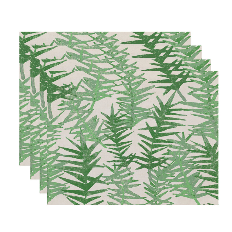Marlow Polyester Floral Rectangle Placemat, Green