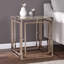 Table de bout carrée en verre et fer 23 po 23 po
