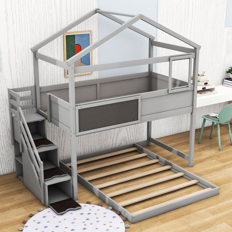 Sunnyvale Kids Twin Over Full Bunk Bed, Gray