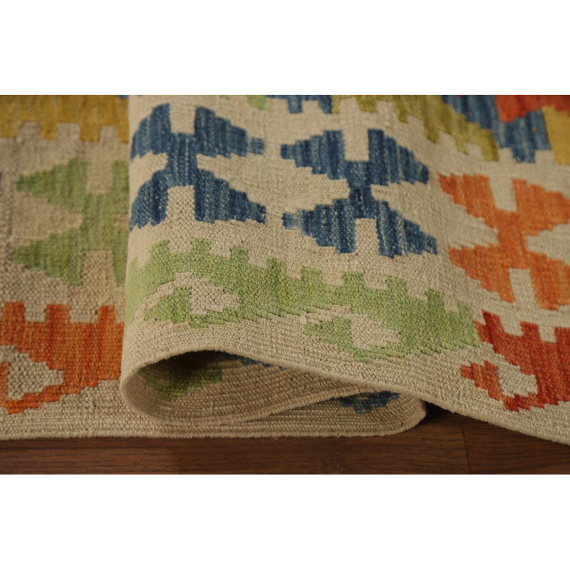 Tapis réversible en laine Kilim 7 x 7
