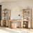3 Piece Office Set, 47" Writing Desk & Set Of 2 Bookcases