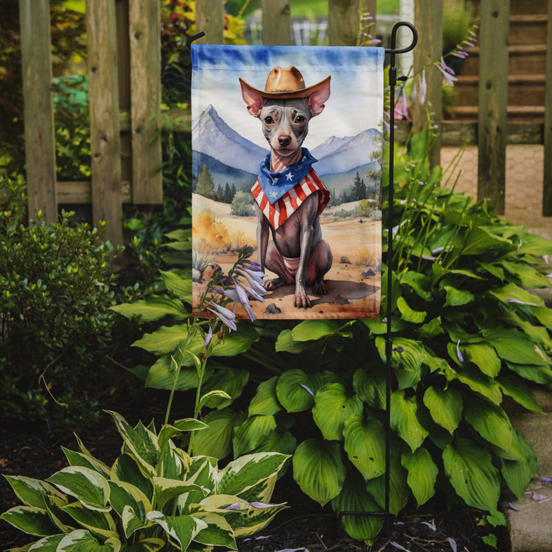 Drapeau Cowboy Welcome Garden, Terrier américain sans poil