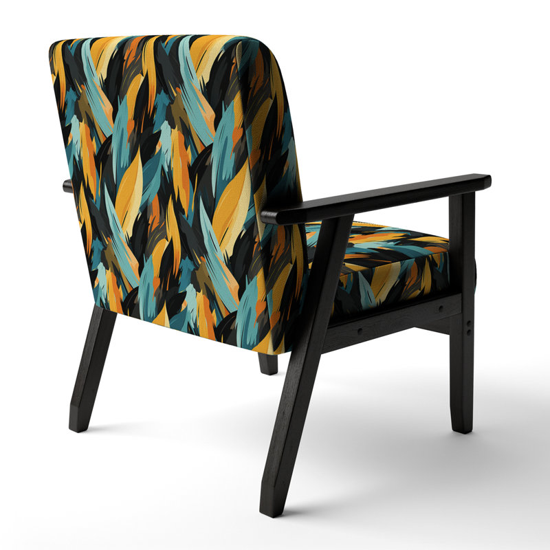 Subtle Leaves In Minimalism - Upholstered Floral & Pattern Accent Arm Chair