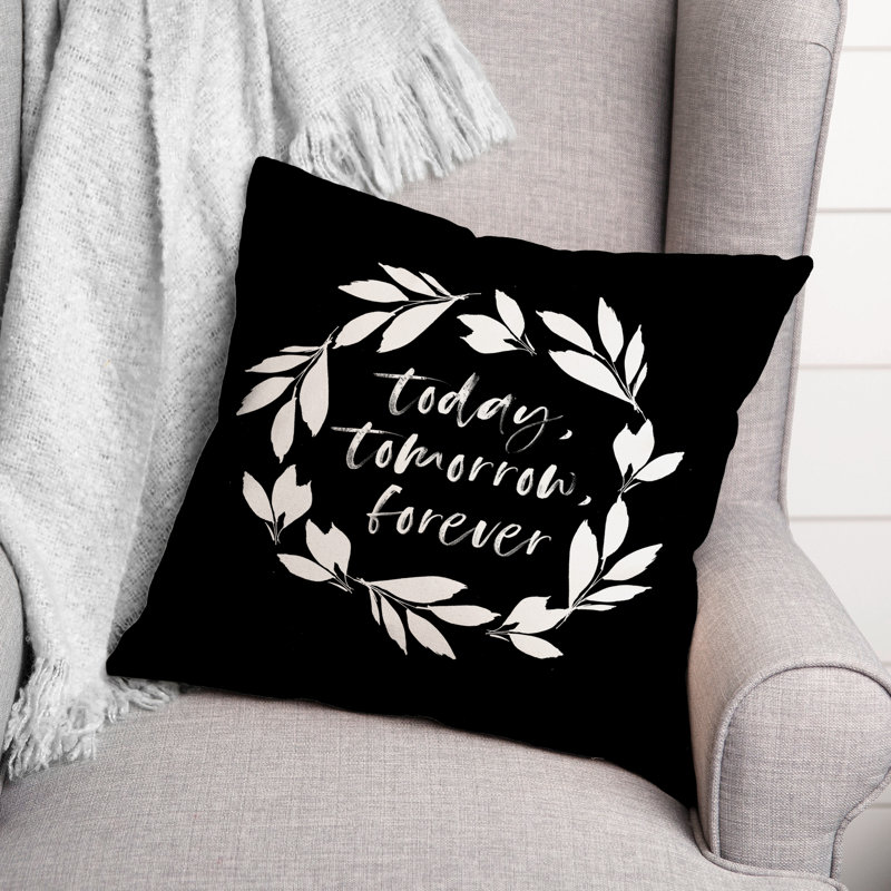 Coussin décoratif intérieur / extérieur en polyester , H 18 po x l 18 po, Noir