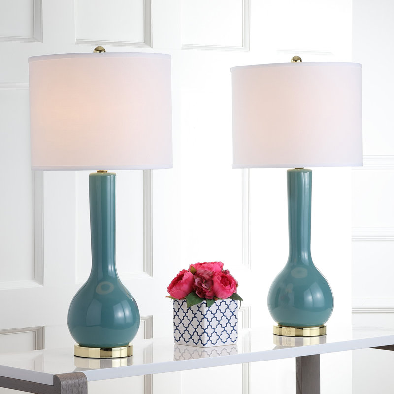 Amoure Ceramic Table Lamp, Marine Blue