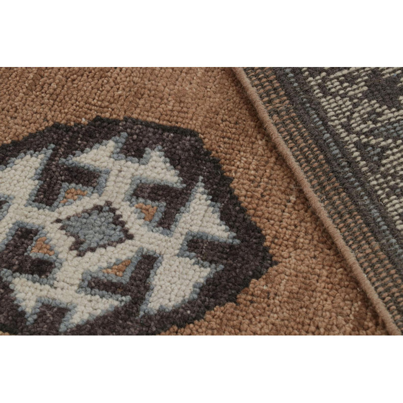 Burano Hand Knotted Wool Geometric Area Rug, Rectangle 9' x 12'