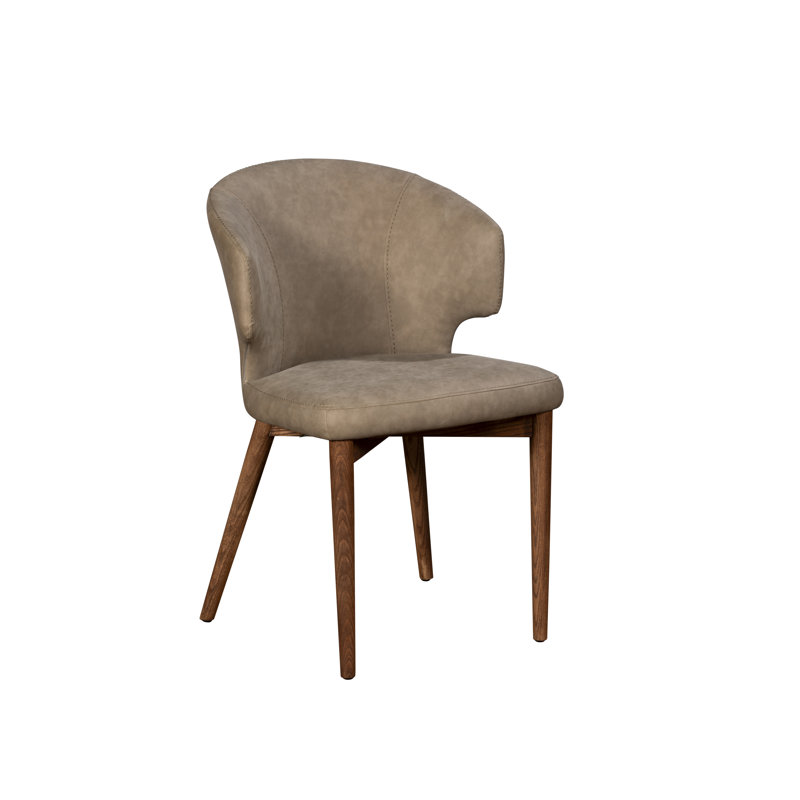 Upholstered Faux Leather Dining Chair in Grey