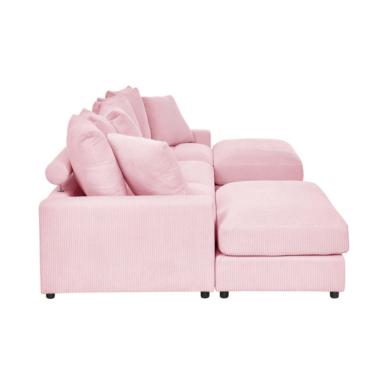 Canapé modulaire réversible d'angle avec repose-pieds